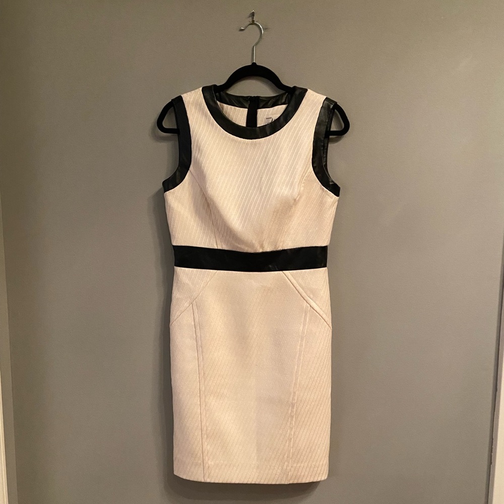 Milly of New York Leather Trim Knit Dress, Size 10 - Picture 3 of 16